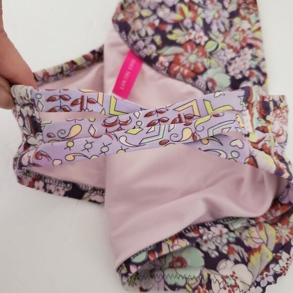 *Victoria's Secret Floral Strappy Swim Bottom Sz.L - Picture 5 of 6